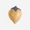 Persea fruit pendant, Faience, violet and yellow