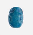 Scarab Inscribed with a Maat Feather, Faience