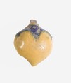Persea fruit pendant, Faience, violet and yellow