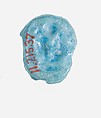 Frog Seal Amulet with the Throne Name of Amenhotep III on the Base, Faience