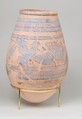 Blue-painted Jar from Malqata, pottery, slip, paint