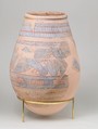 Blue-painted Jar from Malqata, pottery, slip, paint
