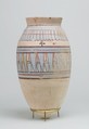 Blue-painted Jar from Malqata
, pottery (red), white cream slip, paint