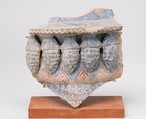 Blue-Painted Jar Fragment With Molded Decoration from Malqata, pottery, slip, paint