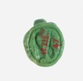 Frog Seal Amulet with the Hieroglyphs Nefer and Maat on the Base, Faience