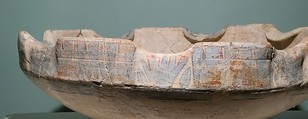Blue-Painted Dish from Malqata, pottery, slip, paint