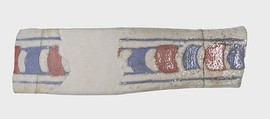 Part of Vase Handle, Faience, white with red and blue decoration