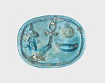 Scarab with the Throne Name of Amenhotep III, Mica schist, glazed