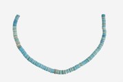 String of Large Flat Disk Beads, Faience