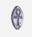 Cowroid Stamp Seal with an Ankh Inscribed on the Base, Faience