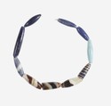 String of Barrel Beads, Onyx, Glass