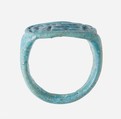 Ring with Cartouche of Amenhotep III, Faience, blue