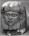 Canopic jar lid of Ukhhotep, Wood (Cedrus sp.), paint