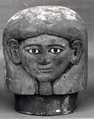 Canopic jar lid of Ukhhotep, Wood, paint