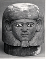 Canopic jar lid of Ukhhotep, Wood, paint