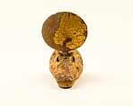 Mask for a crocodile mummy, Wood, gold leaf