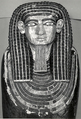 Inner anthropoid coffin of Hapiankhtifi, Sycomore wood, paint, bitumen, cloth, gold leaf