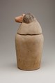Canopic Jar Representing the Deity Hapy, Limestone, paint