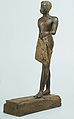 Statuette of a Young Man, Wood (probably ebony), gesso, linen, glass inlay
