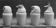 Canopic Jar Representing the Deity Duamutef, Limestone, paint