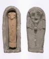 Shabti and Shabti Coffin, Mud, wood