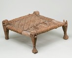 Stool with woven seat, Wood, reed
