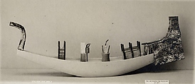 Model Solar Boat of Imhotep, Wood, stucco, paint