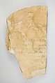 Hieratic ostracon inscribed with literary text and work journal, Limestone, ink