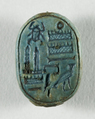 Scarab Commemorating Two Obelisks of Thutmose III, Glazed steatite