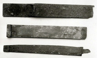 Fragment of a scribal palette, Wood, ink