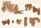 Nine fragments of hieratic text, Papyrus, ink