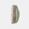 Scarab with the Representation of a Falcon-headed Figure Between Uraei, Green glazed steatite