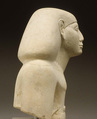 Upper part of male statue, Limestone, paint