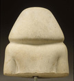 Upper part of male statue, Limestone, paint