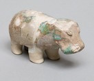 Hippopotamus figurine, Blue faience