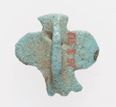 Butterfly amulet, Faience, paint