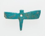 Dragonfly amulet, 
Faience, paint