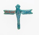 Dragonfly amulet, Faience, paint