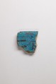 Vase fragment, Blue and violet faience