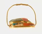 Scarab ring of Sithathoryunet, Gold, carnelian, lapis lazuli, and turquoise, bedding material