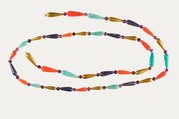 Necklace of Sithathoryunet, Gold, carnelian, lapis lazuli, green feldspar, amethyst