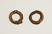Pair of Earrings (with 16.10.313), Bronze or copper alloy, gold foil