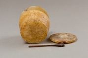 Kohl Jar and Stick, Travertine (Egyptian alabaster)