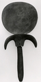 Mirror, Wood (handle); Bronze or copper alloy (mirror)