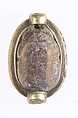 Scarab Set in a Ring Bezel, Glazed steatite, electrum