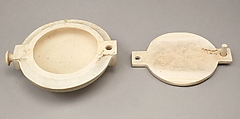 Cosmetic Box with a Swivel Top, Ivory, Egyptian Blue