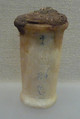 Inscribed Ointment Jar From Foundation Deposit 2 of Hatshepsut's Valley Temple, Travertine (Egyptian alabaster), linen