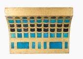 Reconstruction of a Cavetto Cornice, Faience, modern plaster and gold paint