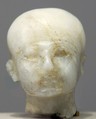Head with cap and beardstraps, perhaps Ptah, Quartz