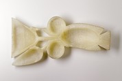 Cosmetic Spoon in the Shape of a Tilapia with Water Lilies, Travertine (Egyptian alabaster)